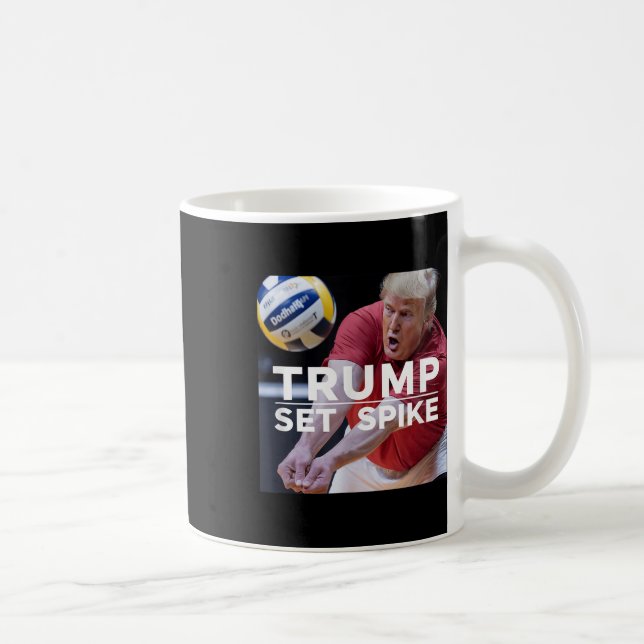 Trump Set Spike Funny Political Volleyball Player  Coffee Mug (Right)