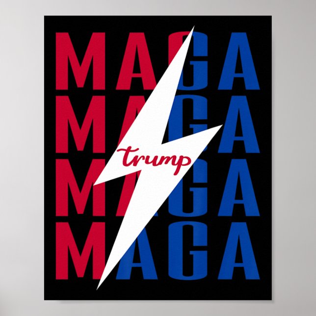 Trump Shirt Flag Vintage Style Poster Mega 2024  (Front)