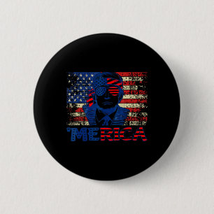 Trump Shirts Fourth 4th Of July Trump American Fla 2 Inch Round Button