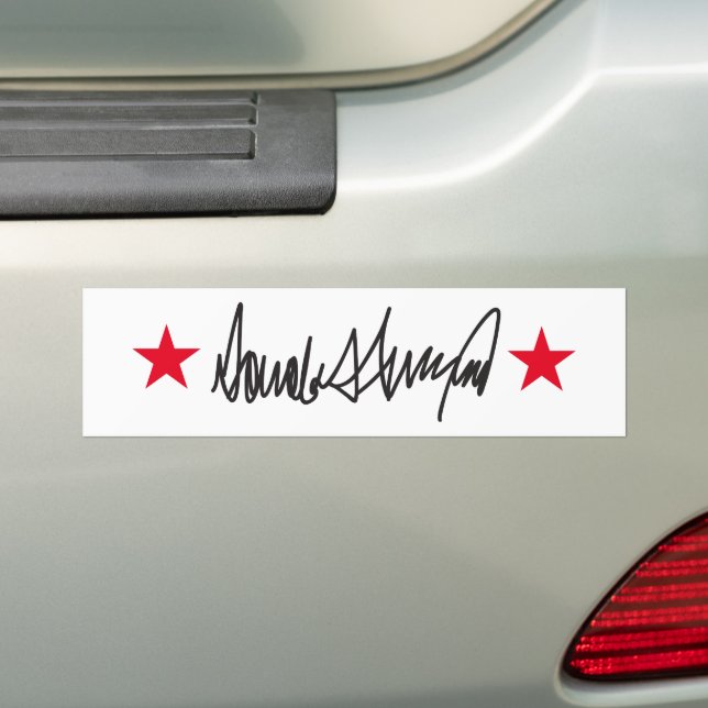Trump Signature  Bumper Sticker (On Car)