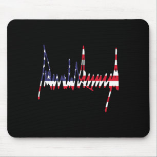 Trump Signature Usa Flag 47th Presidential Inaugur Mouse Pad