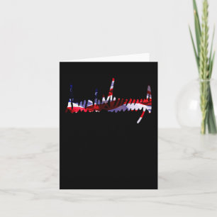 Trump Signature Usa Flag 4th Of July 2024 Maga Tee Card