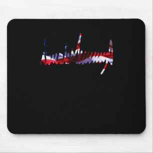 Trump Signature Usa Flag 4th Of July 2024 Maga Tee Mouse Pad