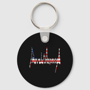 Trump Signature Usa Mega 47th President Pro-trump Keychain