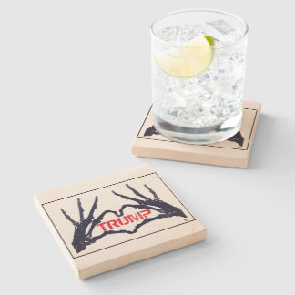 "TRUMP" Skull Hands COASTER (SAND STONE)
