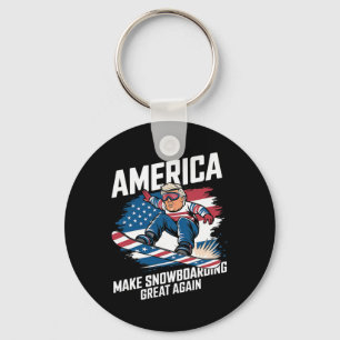 Trump Snowboard Usa - Make Snowboarding Great Agai Keychain