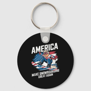 Trump Snowboard Usa - Make Snowboarding Great Agai Keychain