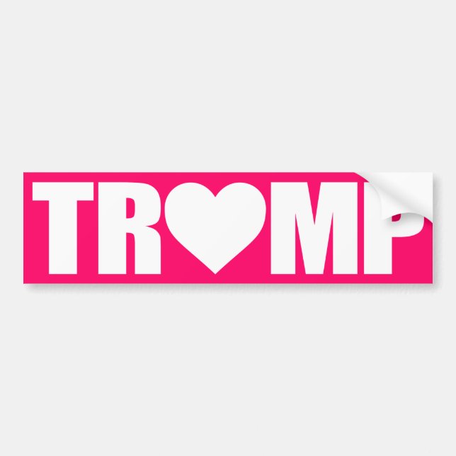 "'TRUMP' SPELLED WITH HEART" BUMPER STICKER (Front)