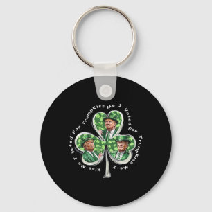 Trump St Patrick's Day 2025 Funny Kiss Me I Voted Keychain