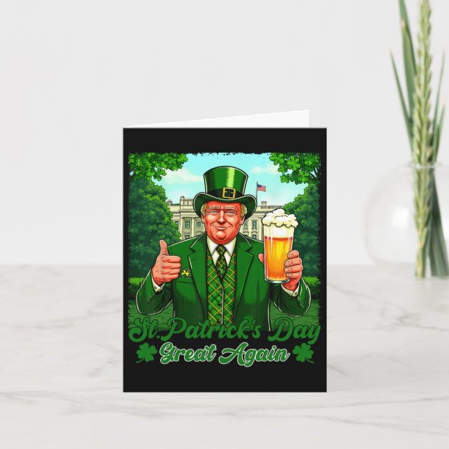 Trump St.patrick's Day - Make St. Patrick’s Day Gr Card (Front)