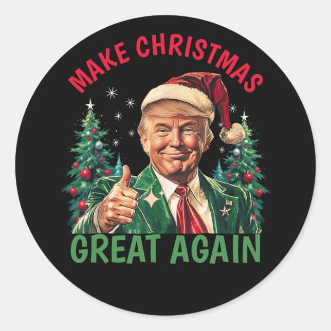 Trump Stickers Noël, Rendre sa grandeur à Noël (Devant)