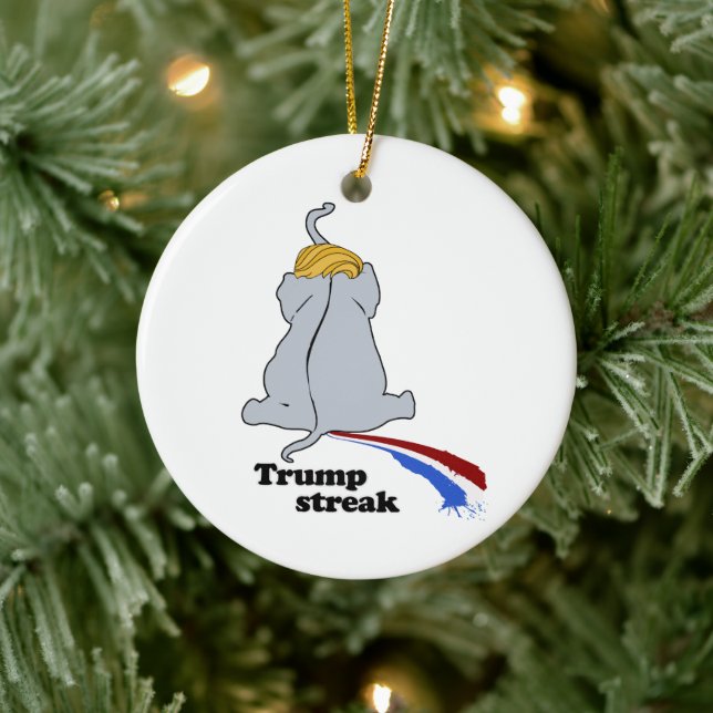 Trump Streak --- Anti-Trump Design - - Political - Ceramic Ornament (Tree)