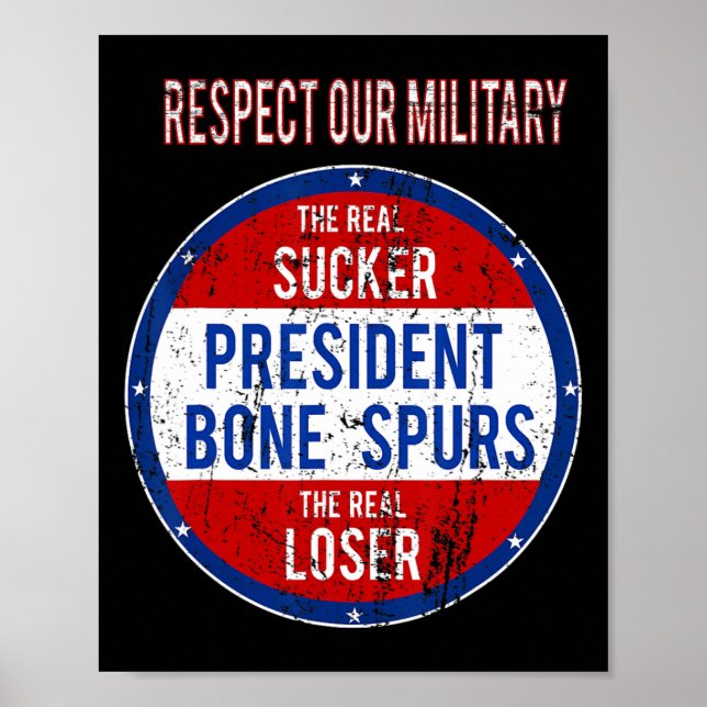 Trump Sucker Loser We Respect Our Military  Poster (Front)
