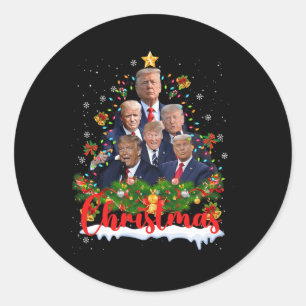 Trump Supporter Christmas Tree Dream Daddy Home 45 Classic Round Sticker