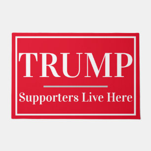 Trump Supporters Live Here Red and White Doormat