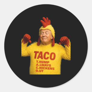 Trump Taco Trump Always Chickens Out  Classic Round Sticker
