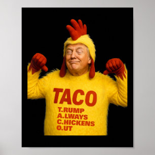 Trump Taco Trump Always Chickens Out Poster
