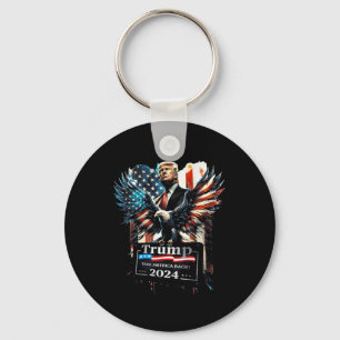 Trump Take America Back 2024 Eagle Us Flag (on Bac Keychain