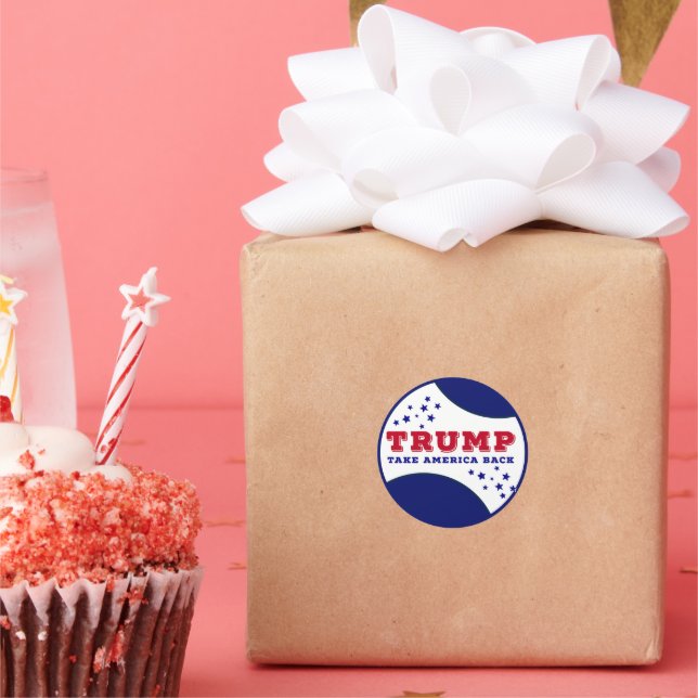 Trump Take America Back Classic Round Sticker (Party)