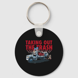 Trump Taking Out The Trash Funny Trump  Keychain