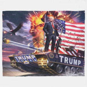 TRUMP TANK FLEECE BLANKET