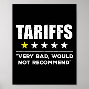 Trump Tariff Usa Would Not Recommend Tariffs Funny Poster