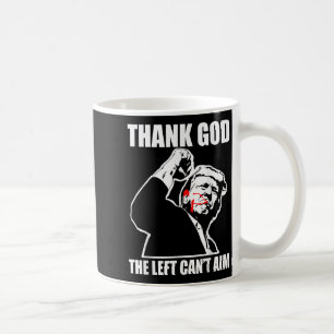 Trump Thank God The Left Can't Aim , Small, Black  Coffee Mug