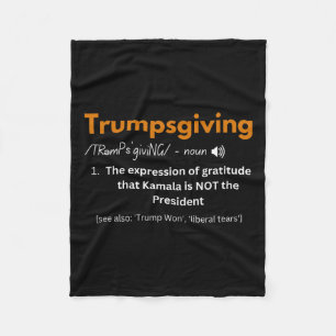 Trump Thanksgiving Family Turkey Trumpsgiving Defi Fleece Blanket