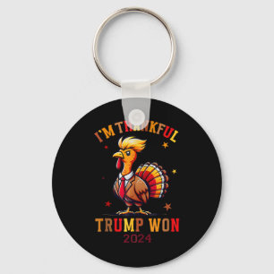 Trump Thanksgiving I'm Thankful Trump Won Keychain
