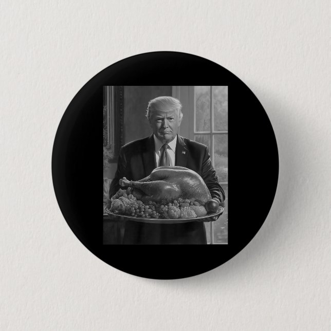 Trump Thanksgiving Turkey Funny Celebration  2 Inch Round Button (Front)