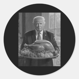 Trump Thanksgiving Turkey Funny Celebration Classic Round Sticker