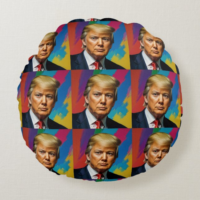 Trump the color round pillow (Front)