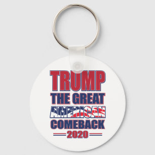 Trump the Great American Comeback - Trump 2020 Keychain