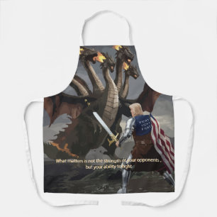 Trump the Knight Battling the Hydra Apron