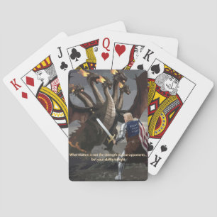 Trump the Knight Battling the Hydra Playing Cards