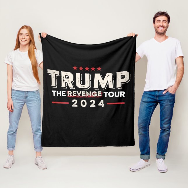 Trump The Revenge Tour 2024 Vintage Fleece Blanket (In Situ)
