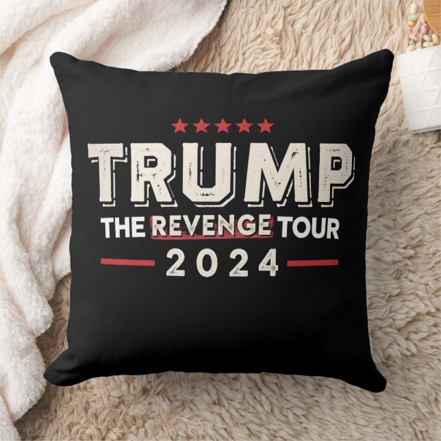 Trump The Revenge Tour 2024 Vintage Throw Pillow (Blanket)