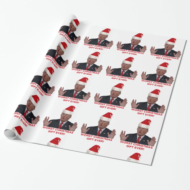 Trump, the worst Christmas gift ever! Wrapping Paper (Unrolled)