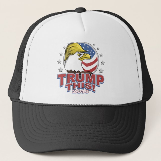 Trump This 2016 Not So Bald Eagle Trucker Hat (Front)