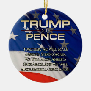 TRUMP TOGETHER WE WILL CERAMIC ORNAMENT