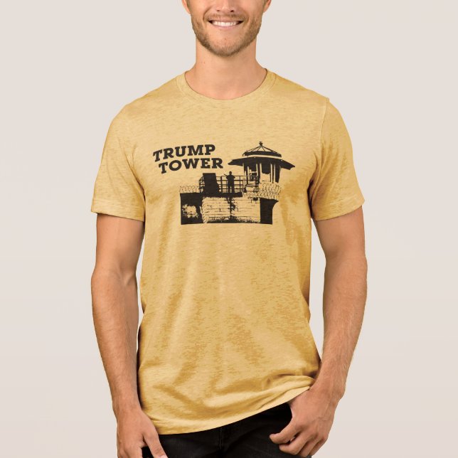 Trump Tower (Black on Light) T-Shirt Tri-Blend Shirt (Front)