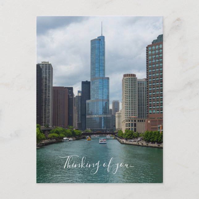 Trump Tower Chicago River Thinking Of You Postcard (Front)