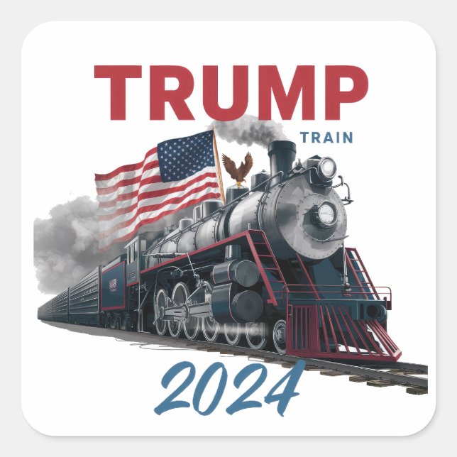 Trump Train 2024 Square Sticker (Front)