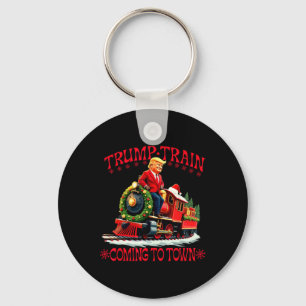 Trump Train Christmas Coming To Town Santa Trump 2 Keychain