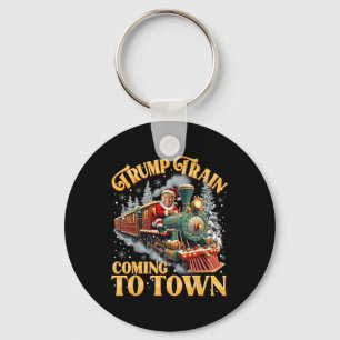 Trump Train Christmas Coming To Town Santa Trump 2 Keychain