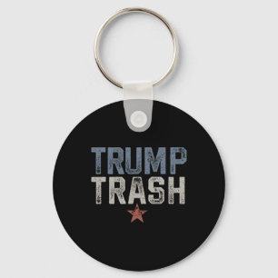 Trump Trash 2024 Grunge Vintage Garbyge For Trump  Keychain