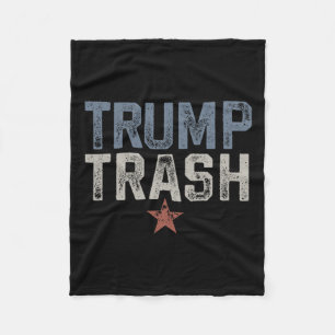 Trump Trash 2024 Retro Distressed Vintage Garbyge  Fleece Blanket