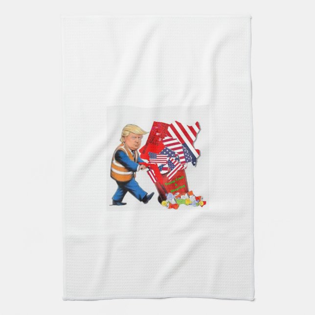 Trump Trash & Recycling Kitchen Towel (Vertical)