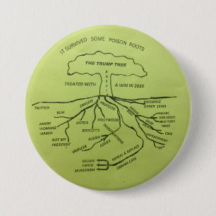 Trump tree yellow 3 inch round button
