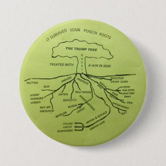 Trump tree yellow 3 inch round button